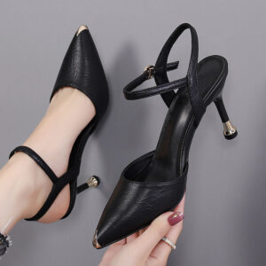 Women's Soft Leather High Heel Work Sandals
