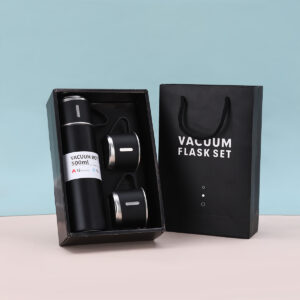 Vacuum Flask Set – Insulated Stainless Steel Thermos Bottle with Cups | Hot & Cold Water Flask