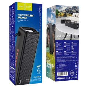 Hoco HC3 CrystalSound Wireless Bluetooth Speaker – Portable Stereo Speaker with RGB Lights, Deep Bass, HD Sound, and Long Battery Life for Home, Outdoor & Party Use